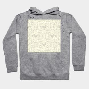 Taupe and Ivory Hen Damask Hoodie